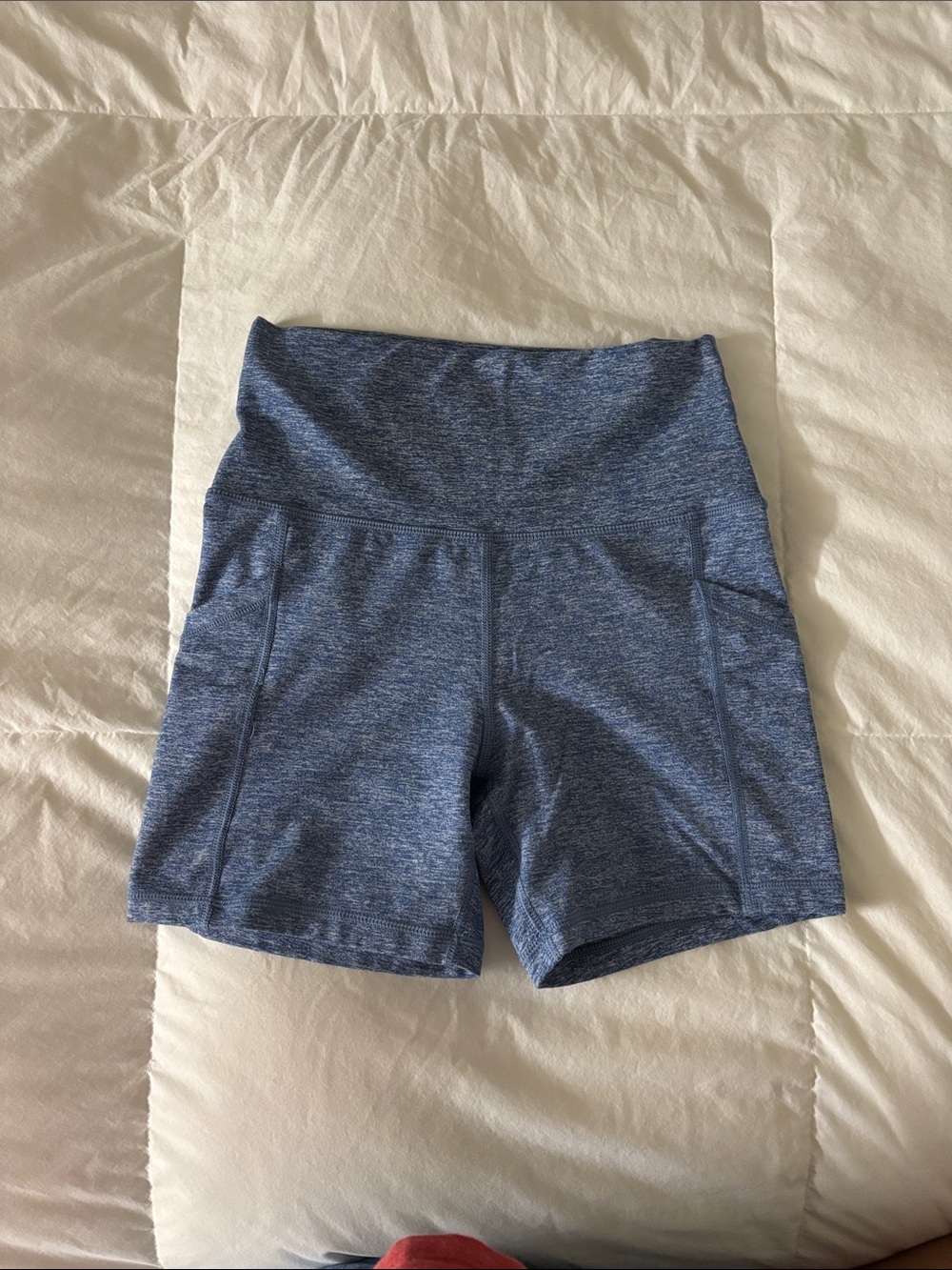 Aerie The Hugger High-Waist Heather Blue Bike Shorts